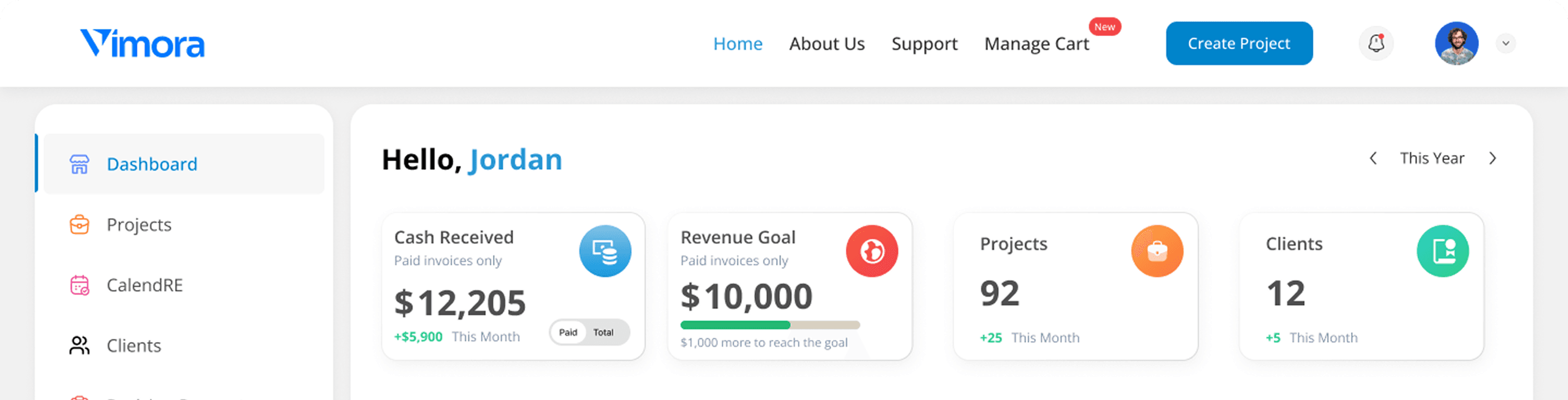 Vimora dashboard preview