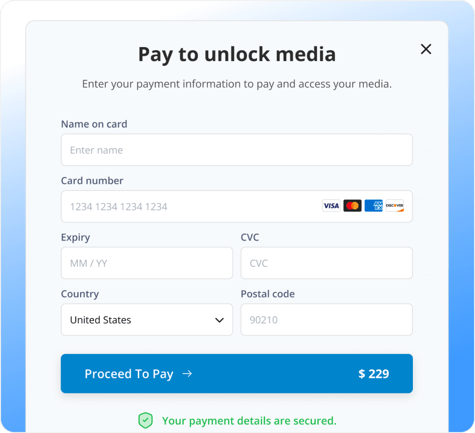 Payment unlock preview